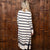Cosy Gowrie Striped Maxi Cardi Ivory