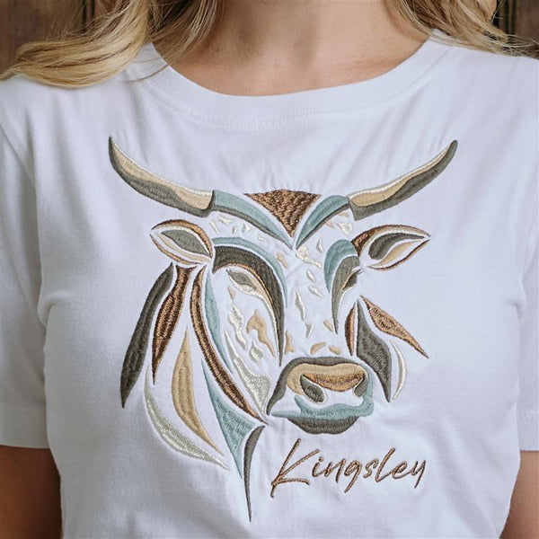 Luxe Stitch Skull Regular Crew Tee - Pelican - Kingsley Heath