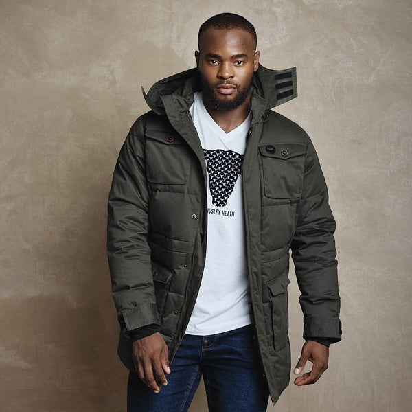 ジャケット・アウター jent louis Padded Stand Collar Blouson Kingsley Heath | Namibi Down Bush Jacket Mens – Duck Down