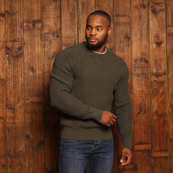【NEIGHBORHOOD】booze colt knit sweater S Katse Ribbed Pullover Knit - Fatigue - Kingsley Heath