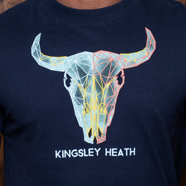 Summer Geo Skull Crew Tee - Midnight - Kingsley Heath