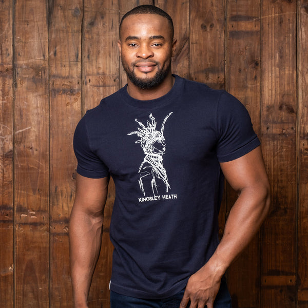 Abstract Tribesman Crew Tee - Midnight - Kingsley Heath