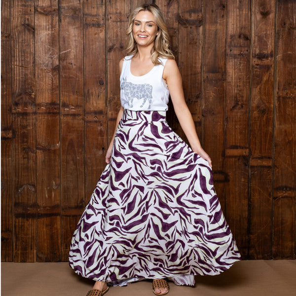Abstract Zebra Maxi Skirt Orchid Kingsley Heath