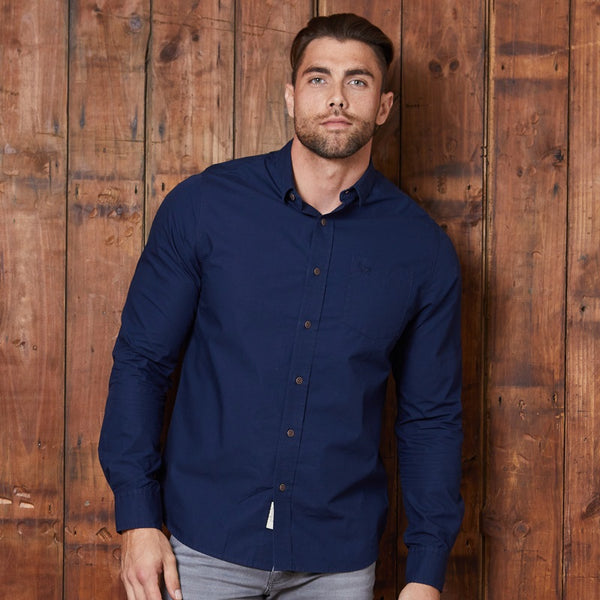 Deep Blue Muscle Fit Shirt - Midnight