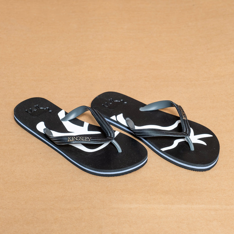 Kingsley Heath T Outline Nguni Flip Flop Black/Grey/Nickel/White/Black