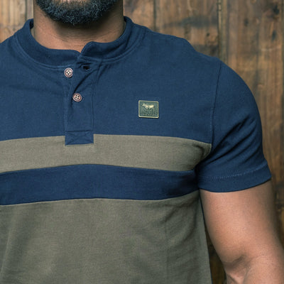 Kingsley Colourblock Henley Midnight