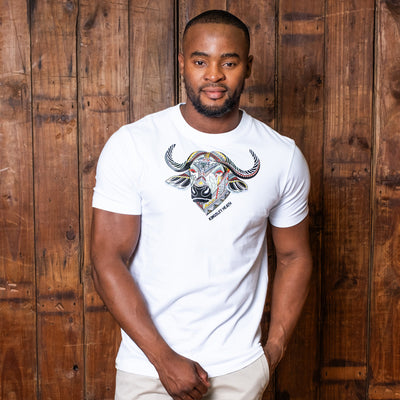 Ndebele Buffalo Crew Tee Pelican