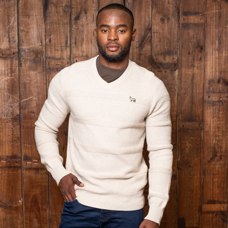 Kingsley Heath Luxe V-Neck Pullover Knit Pangolin