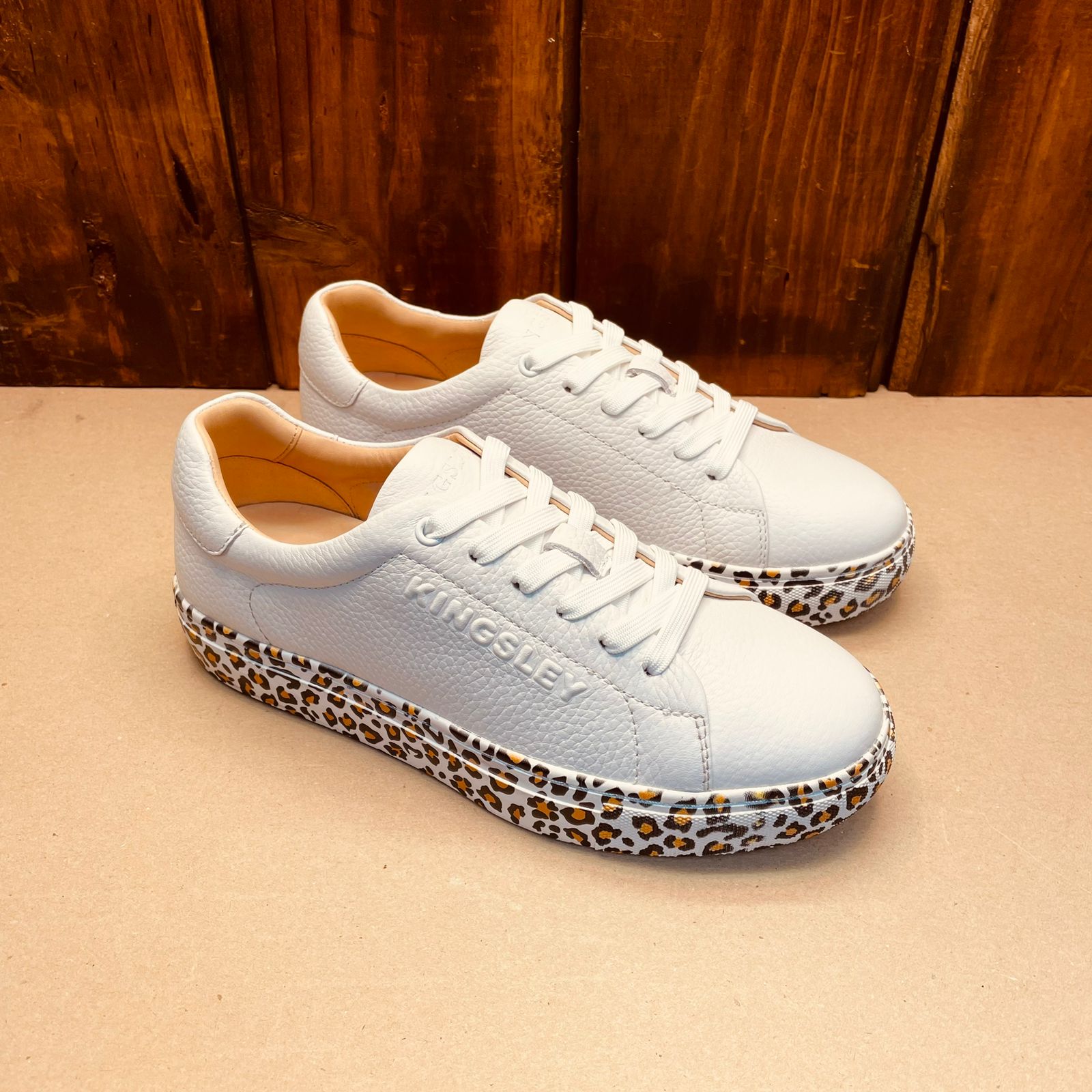 Kingsley Heath S Leopard Elements Sneaker White/Wild/White