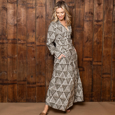 Geo Tribal Shirt Dress Fatigue