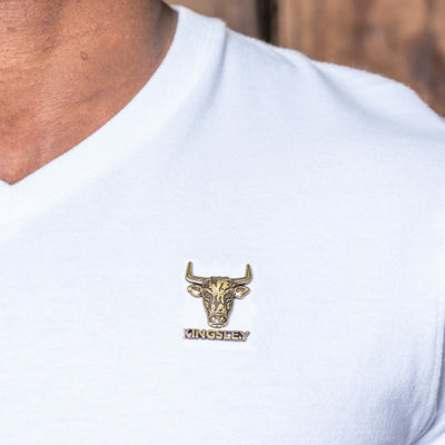 Nguni Skull Rivet V-Neck Tee Pelican