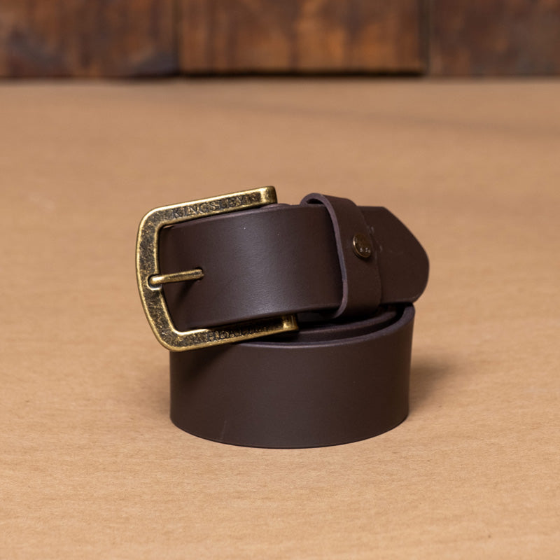 Kingsley Heath Metal Disc Loop Belt Buffalo/Brass