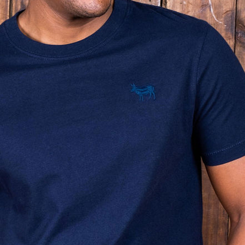 Nguni Embroidery Crew Tee Midnight