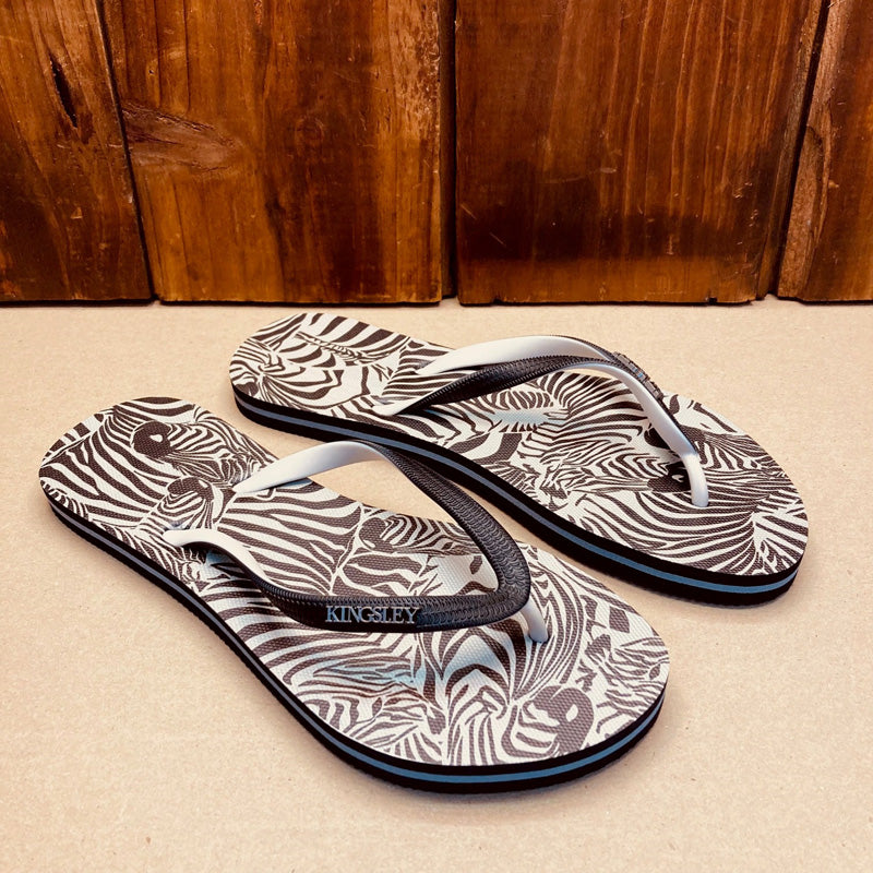 Kingsley Heath T Zebra Print Flip Flop Black/Ivory/Ivory/Ivory/Black