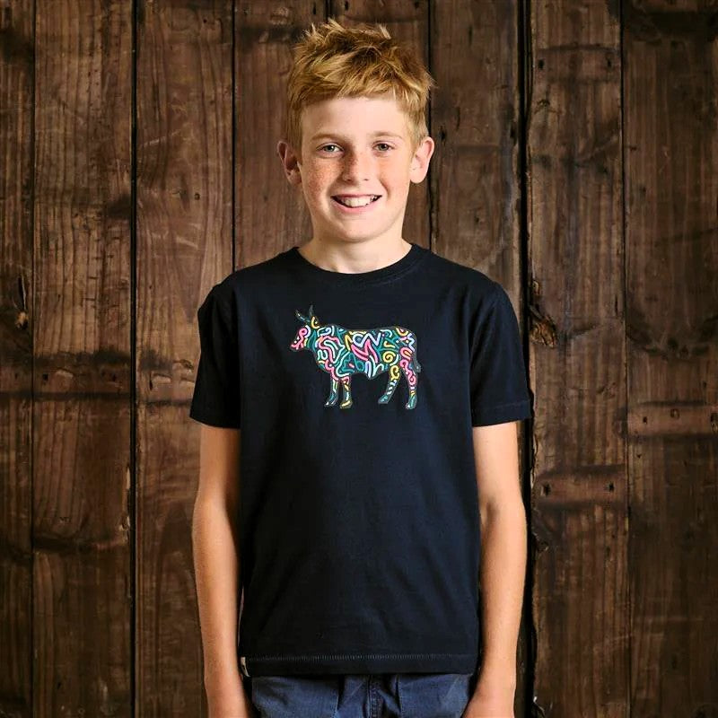 Large Squiggle Nguni Crew Tee - Midnight