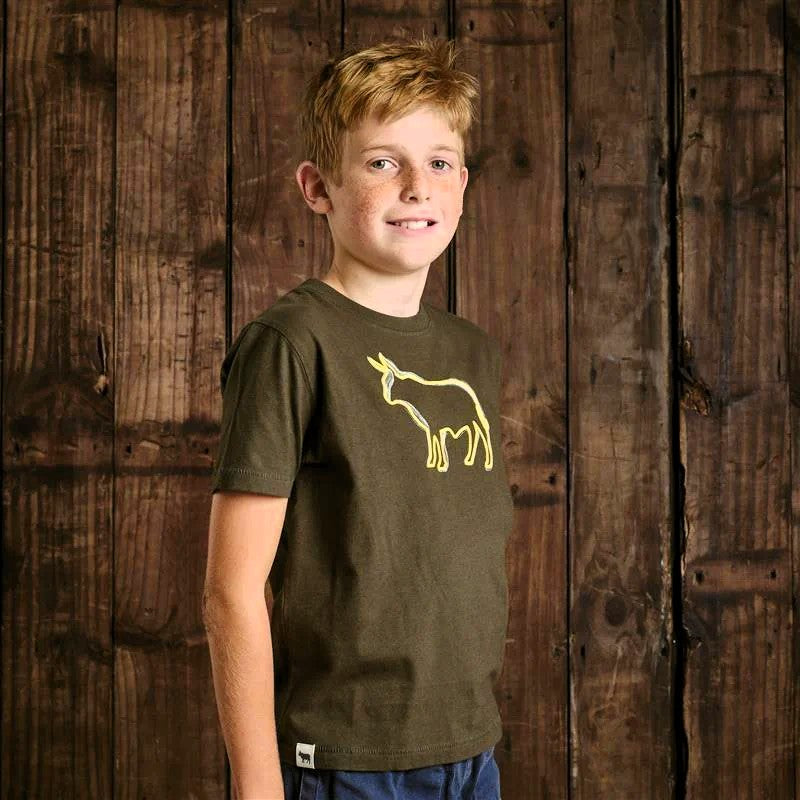 Kingsley Shadow Outline Crew Tee - Fatigue