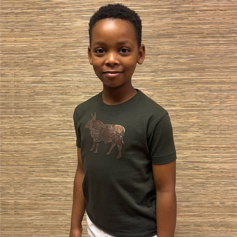 Foil Wash Nguni Crew Tee - Fatigue