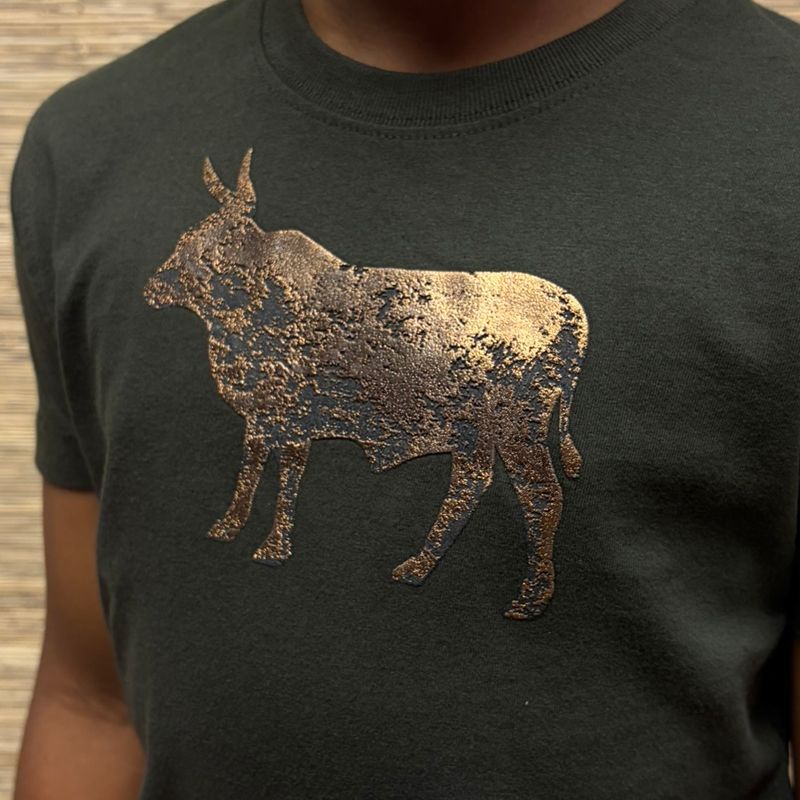 Foil Wash Nguni Crew Tee - Fatigue
