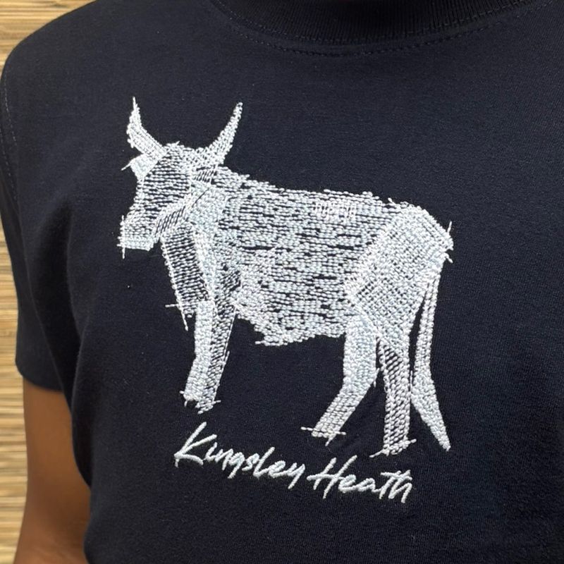 Angled Nguni Stitch Crew Tee - Midnight