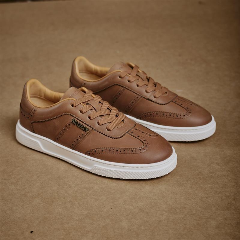 Kingsley T-Toe Wordmark Sneaker - Tan