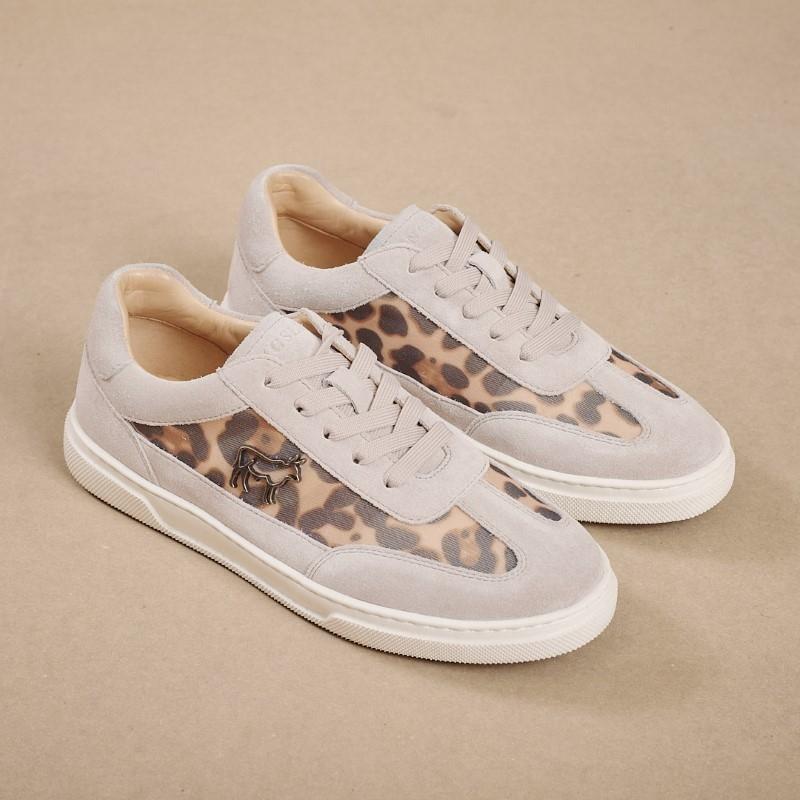 Kingsley Luxe T-Toe Sneaker - Leopard/Brass