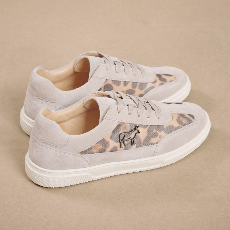 Kingsley Luxe T-Toe Sneaker - Leopard/Brass