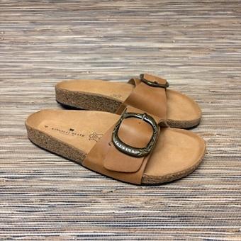 Buckled Mule Sandal - Tan