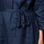 African Luxury V-Notch Linen Dress Midnight