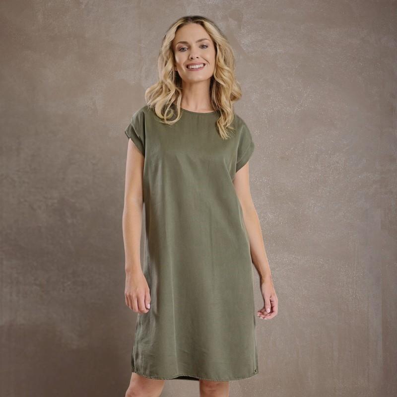 Safari Luxe Belted Shift Dress - Fatigue