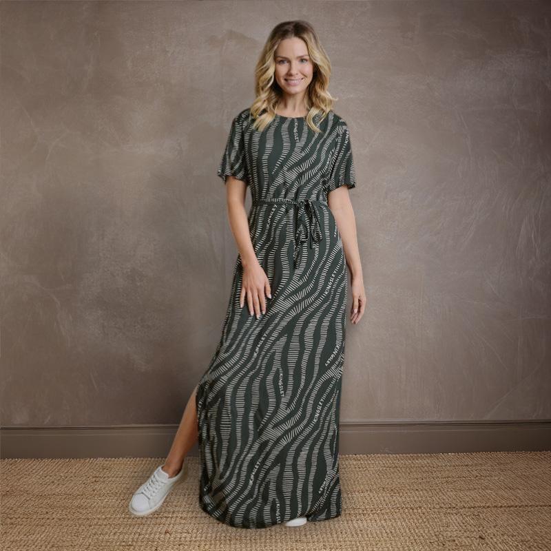 Luxe Zebra Maxi Dress - Fatigue