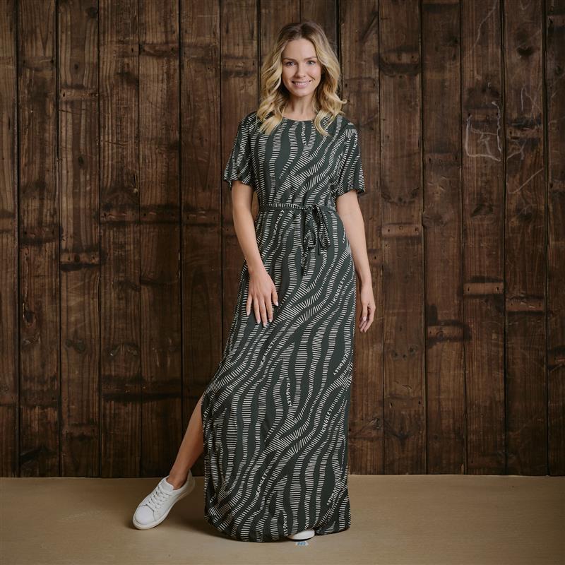 Luxe Zebra Maxi Dress - Fatigue