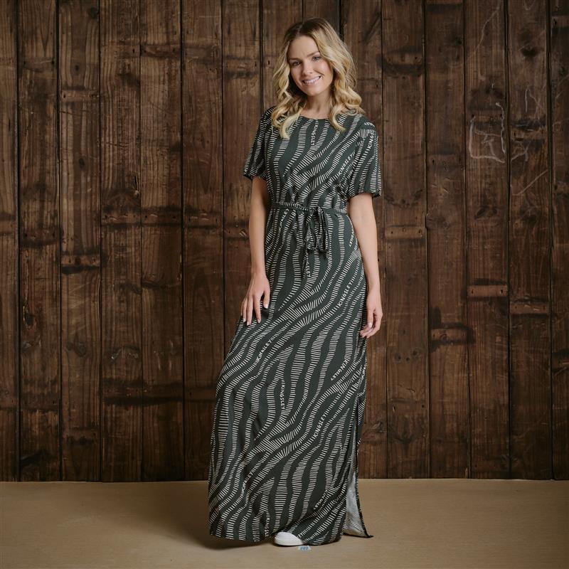 Luxe Zebra Maxi Dress - Fatigue