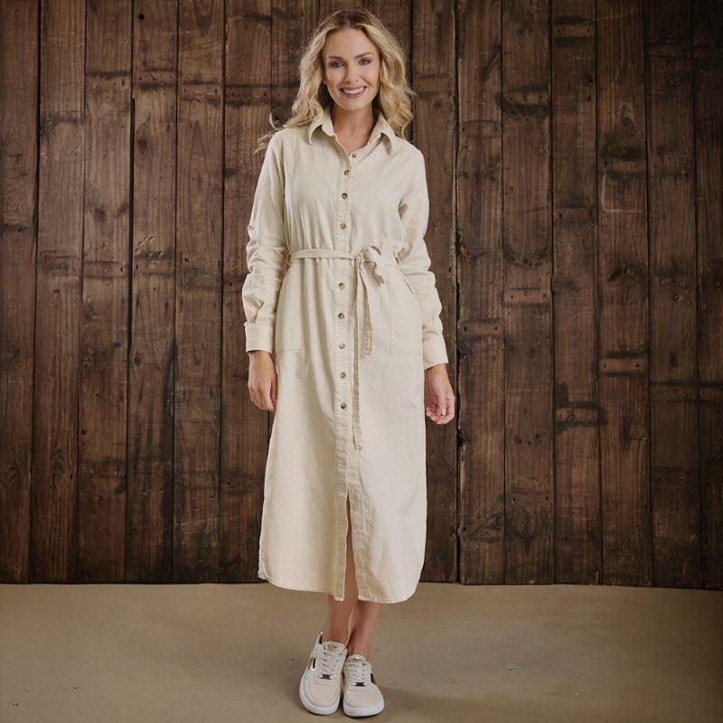 Kingsley Summer Linen Shirt Dress - Sand