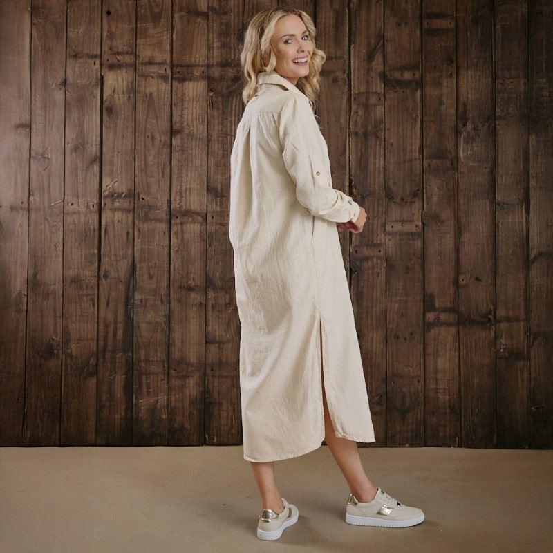 Kingsley Summer Linen Shirt Dress - Sand