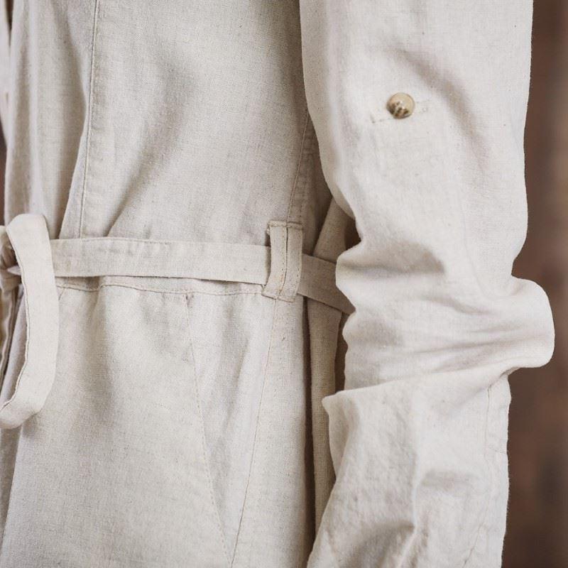 Kingsley Summer Linen Shirt Dress - Sand
