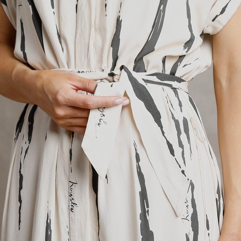 Kingsley African Strokes Shirt Dress - Ivory