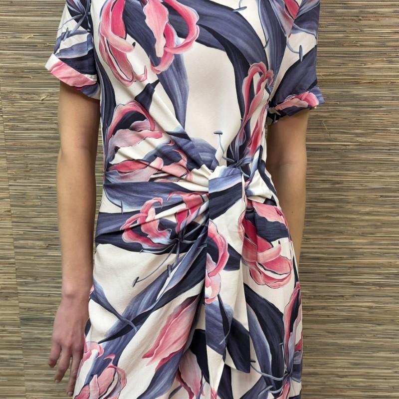 Kingsley Whimsical Botanical Wrap Maxi Dress - Ivory
