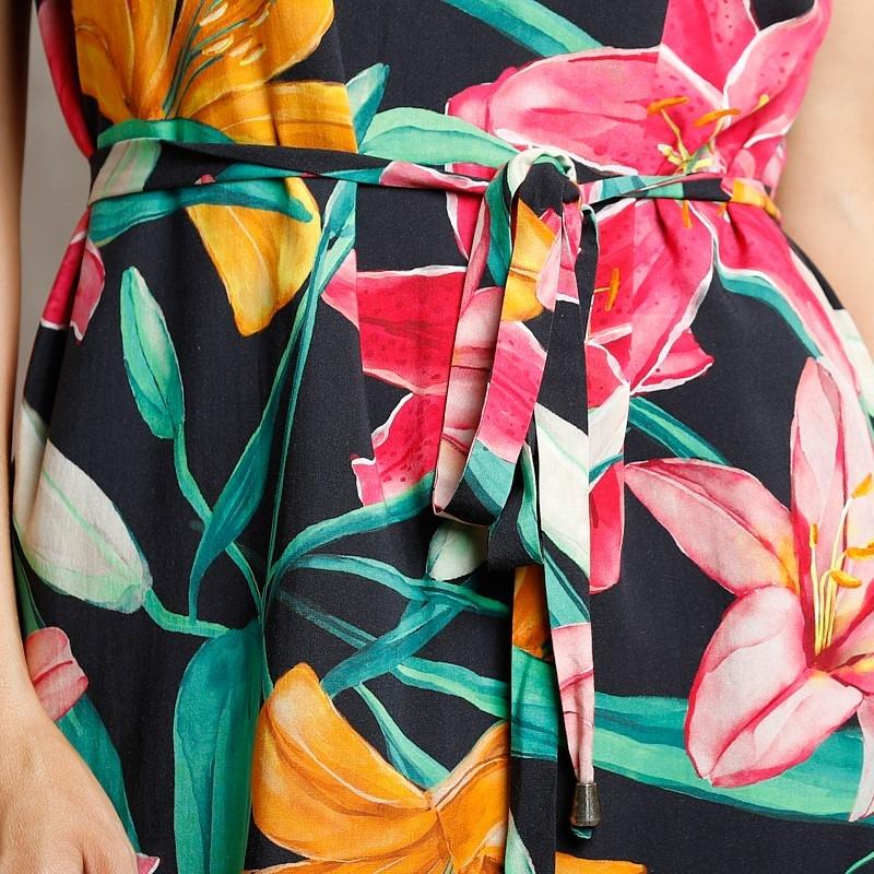 Kingsley Dark Floral Shirt Midi Dress - Mamba - Kingsley Heath