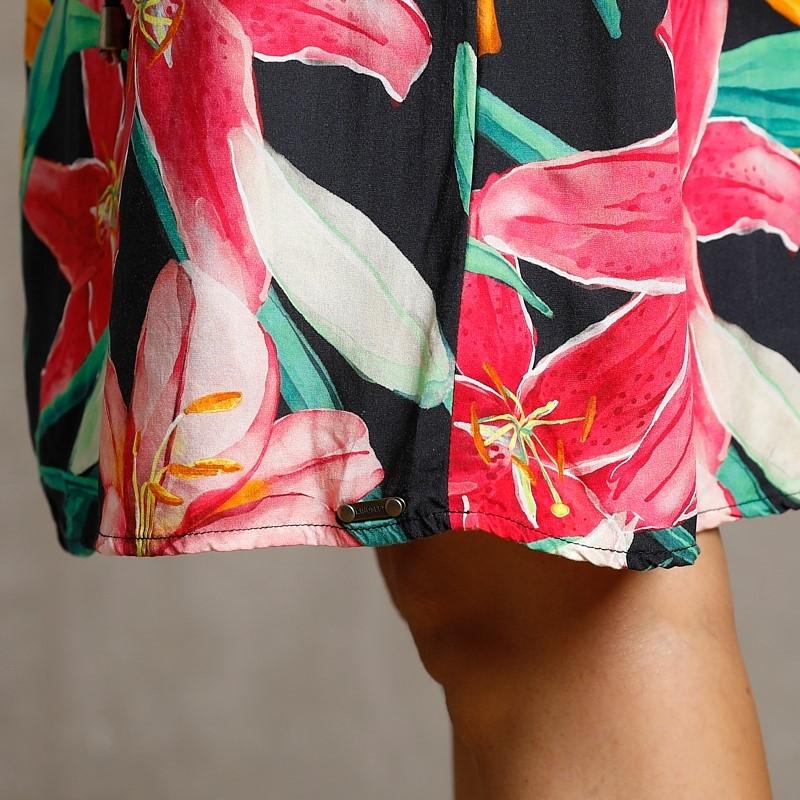 Kingsley Dark Floral Shirt Midi Dress - Mamba