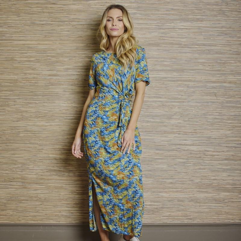 Aqua Shards Maxi Wrap Dress - Aqua