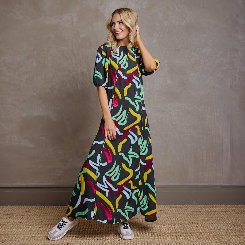 Kingsley Nguni Elements A Line Dress  - Mamba