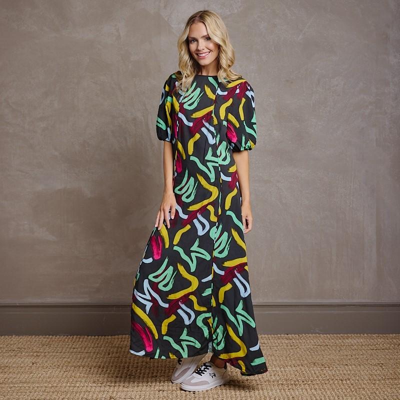Kingsley Nguni Elements A Line Dress  - Mamba