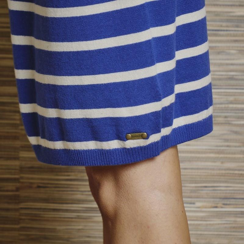 Summer Vibes Belted Midi Knit Dress - Marine