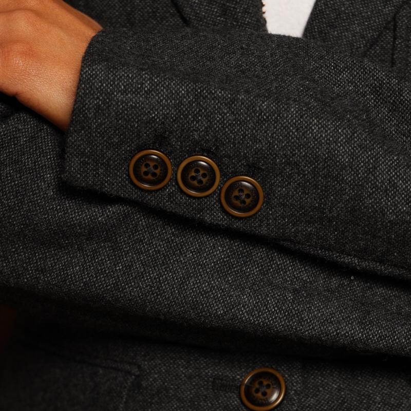 Kingsley Luxe Tweed Blazer - Jackal