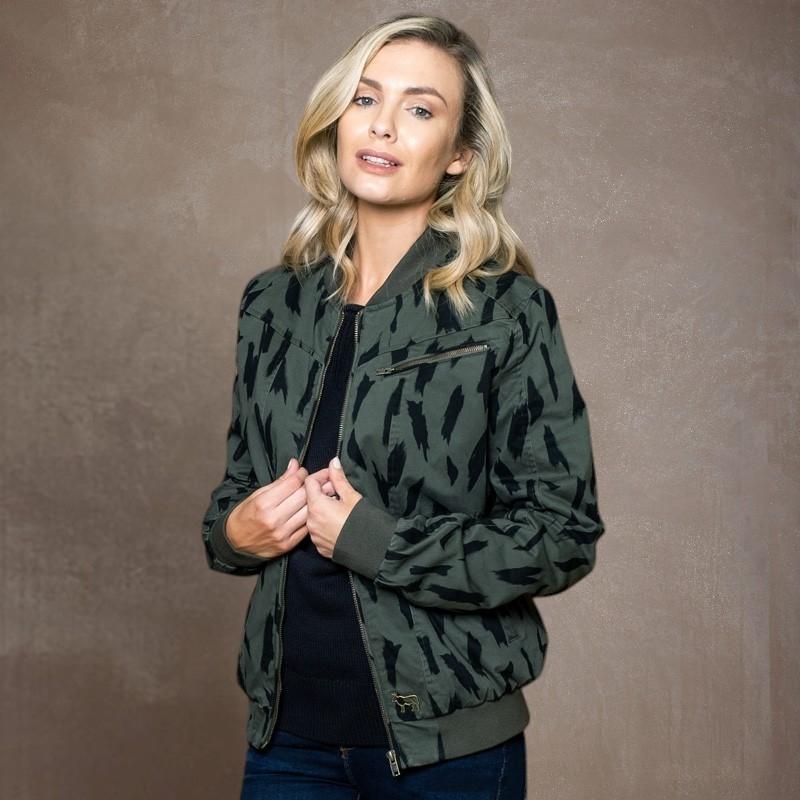 Feline Luxe Bomber Jacket Fatigue  - Fatigue