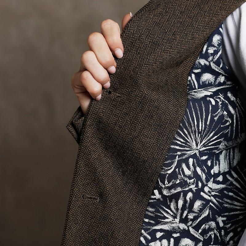Bishops Court Luxe Collar Tweed Blazer - Rust