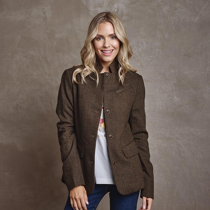 Bishops Court Luxe Collar Tweed Blazer - Rust