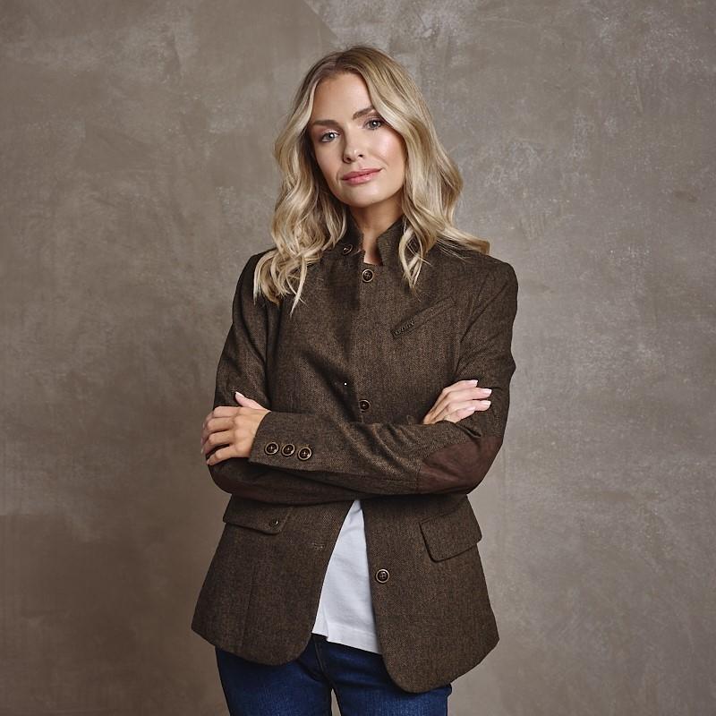 Bishops Court Luxe Collar Tweed Blazer - Rust
