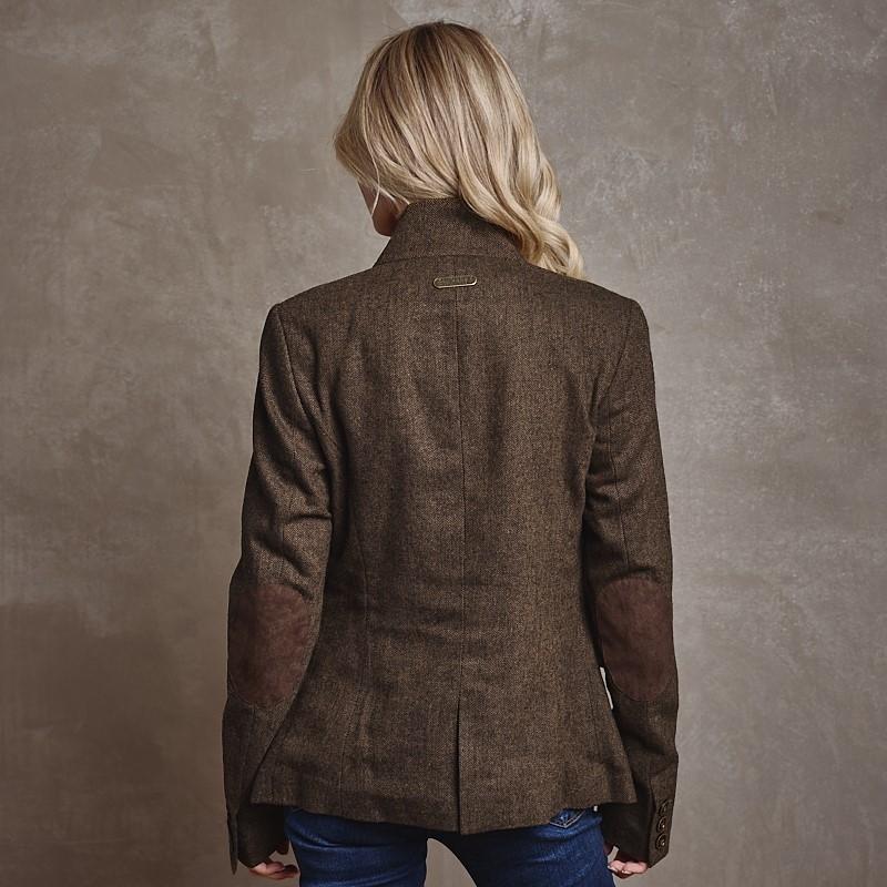 Bishops Court Luxe Collar Tweed Blazer - Rust