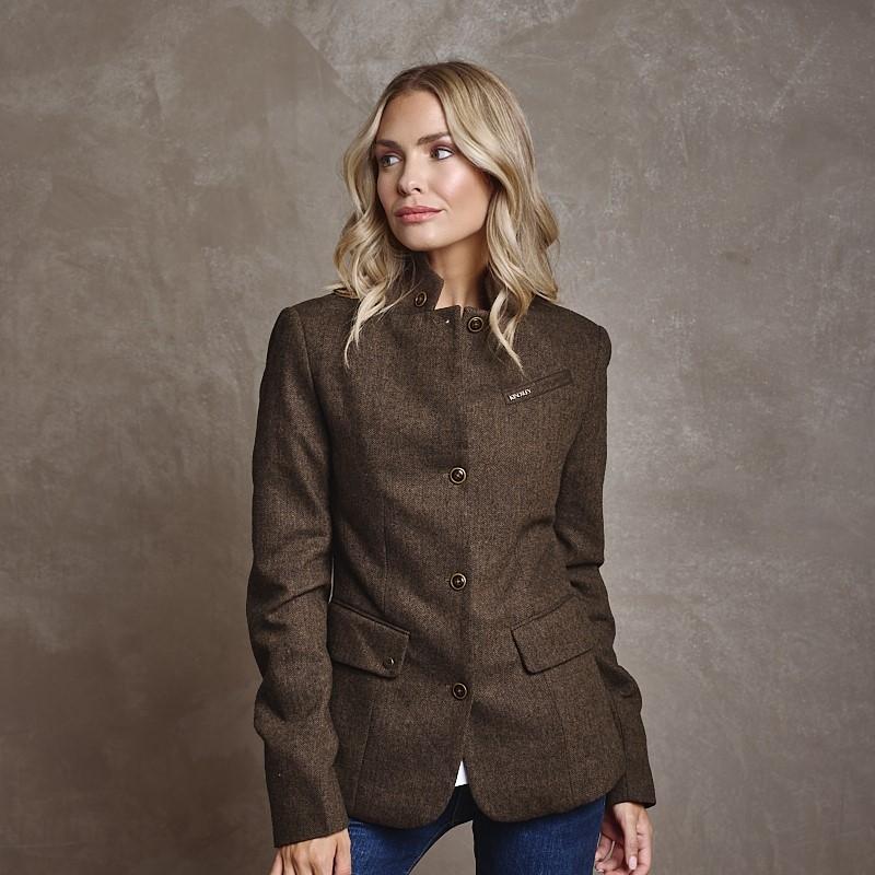 Bishops Court Luxe Collar Tweed Blazer - Rust